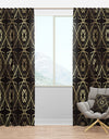 Gold And Black Art Deco Pattern - Mid-Century Modern Curtain Panels