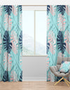 Retro Floral Pattern II - Mid-Century Modern Curtain Panels