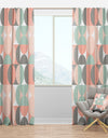 Retro Pastel Circular Pattern II - Mid-Century Modern Curtain Panels