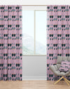 Retro Floral Pattern XIII - Mid-Century Modern Curtain Panels