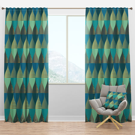 Luxury Retro Drops I - Mid-Century Modern Curtain Panels