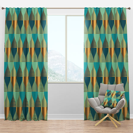 Luxury Retro Drops II - Mid-Century Modern Curtain Panels