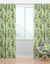 Bright Eucalyptus Floral Pattern III - Mid-Century Modern Curtain Panels