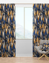 Gold And Blue Cubes - Mid-Century Modern Curtain Panels