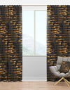 Gold Checkered Pattern I - Mid-Century Modern Curtain Panels