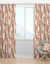 Gold And Rose Cubes I - Mid-Century Modern Curtain Panels