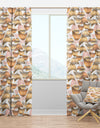 Golden Tropical Pattern III - Mid-Century Modern Curtain Panels