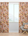 Golden Tropical Pattern V - Mid-Century Modern Curtain Panels