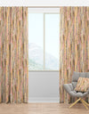 Golden Palm Leaves I - Mid-Century Modern Curtain Panels