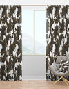 Retro Indian Floral Batik I - Mid-Century Modern Curtain Panels