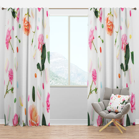 Floral Botanical Retro VI - Mid-Century Modern Curtain Panels