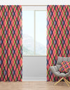 Tartan Geometrical Texture I - Mid-Century Modern Curtain Panels