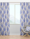 Pastel blue and gold abstract shapes pattern - Mid-Century Modern Curtain Panels