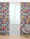 Abstract Retro Geometrical Design X - Mid-Century Modern Curtain Panels