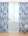 Bright Eucalyptus Floral Pattern I - Mid-Century Modern Curtain Panels