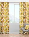 Golden Floral I - Mid-Century Modern Curtain Panels