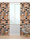 Abstract Retro Geometric IX - Mid-Century Modern Curtain Panels