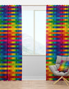 Rainbow colors simple geometric pattern. - Mid-Century Modern Curtain Panels