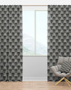 Mimimal Black And White Design I - Mid-Century Modern Curtain Panels