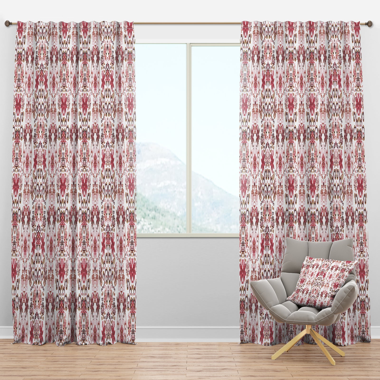 Ornamental Retro Pattern - Mid-Century Modern Curtain Panels