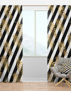 Golden Foliage VII - Mid-Century Modern Curtain Panels