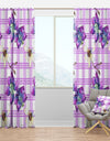 Floral Botanical Retro VII - Mid-Century Modern Curtain Panels