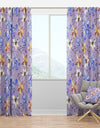 Floral Botanical Retro V - Mid-Century Modern Curtain Panels