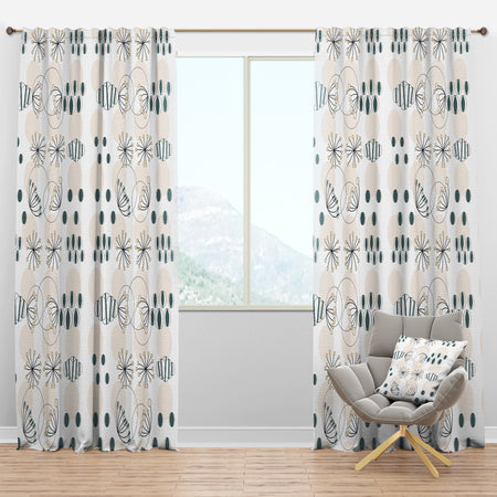 Modern abstract geometric pattern - Mid-Century Modern Curtain Panels