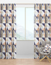 Retro Geometric Design X - Mid-Century Modern Curtain Panels