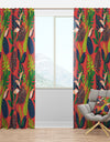 Retro Tropical Leaves I - Mid-Century Modern Curtain Panels