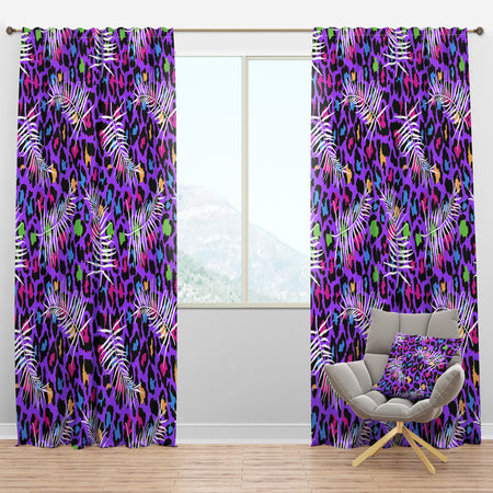 Leopard Fur Safari VIII - Mid-Century Modern Curtain Panels
