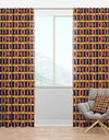 Retro Grid in Orange - Mid-Century Modern Curtain Panels