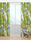 Retro Tropical Foliage - Mid-Century Modern Curtain Panels