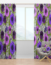 Purple Retro Fantasy Flowers - Mid-Century Modern Curtain Panels