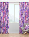 Fantasy Flowers In Purple - Mid-Century Modern Curtain Panels