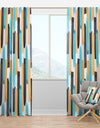 Retro Geometrical Abstract I - Mid-Century Modern Curtain Panels