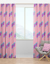 Pink Abstract Retro Pattern I - Mid-Century Modern Curtain Panels