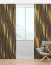 Golden Polygon Pattern - Mid-Century Modern Curtain Panels