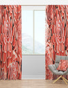 Coral Toned Succulent - Mid-Century Modern Curtain Panels