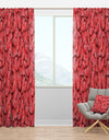 Coral Pink Butterflies - Mid-Century Modern Curtain Panels