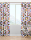 Circular geometric shapes pattern - Mid-Century Modern Curtain Panels