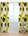 Circular Abstract Retro Geometric I - Mid-Century Modern Curtain Panels