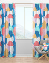 Retro Geometrical Abstract Pattern II - Mid-Century Modern Curtain Panels