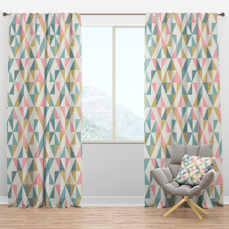 Diamond Retro XI - Mid-Century Modern Curtain Panels
