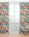 Retro Geometric Design III - Mid-Century Modern Curtain Panels