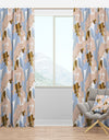 Golden Foliage XV - Mid-Century Modern Curtain Panels