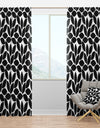 Monochrome Geometric Pattern XII - Mid-Century Modern Curtain Panels