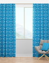 Light Blue Wave pattern - Mid-Century Modern Curtain Panels