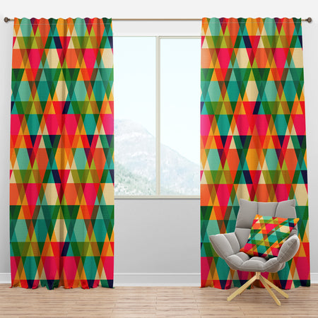 Diamond Retro IX - Mid-Century Modern Curtain Panels