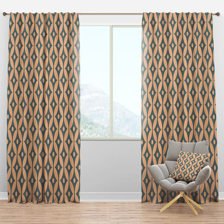 Retro Pattern Abstract Design IV - Mid-Century Modern Curtain Panels